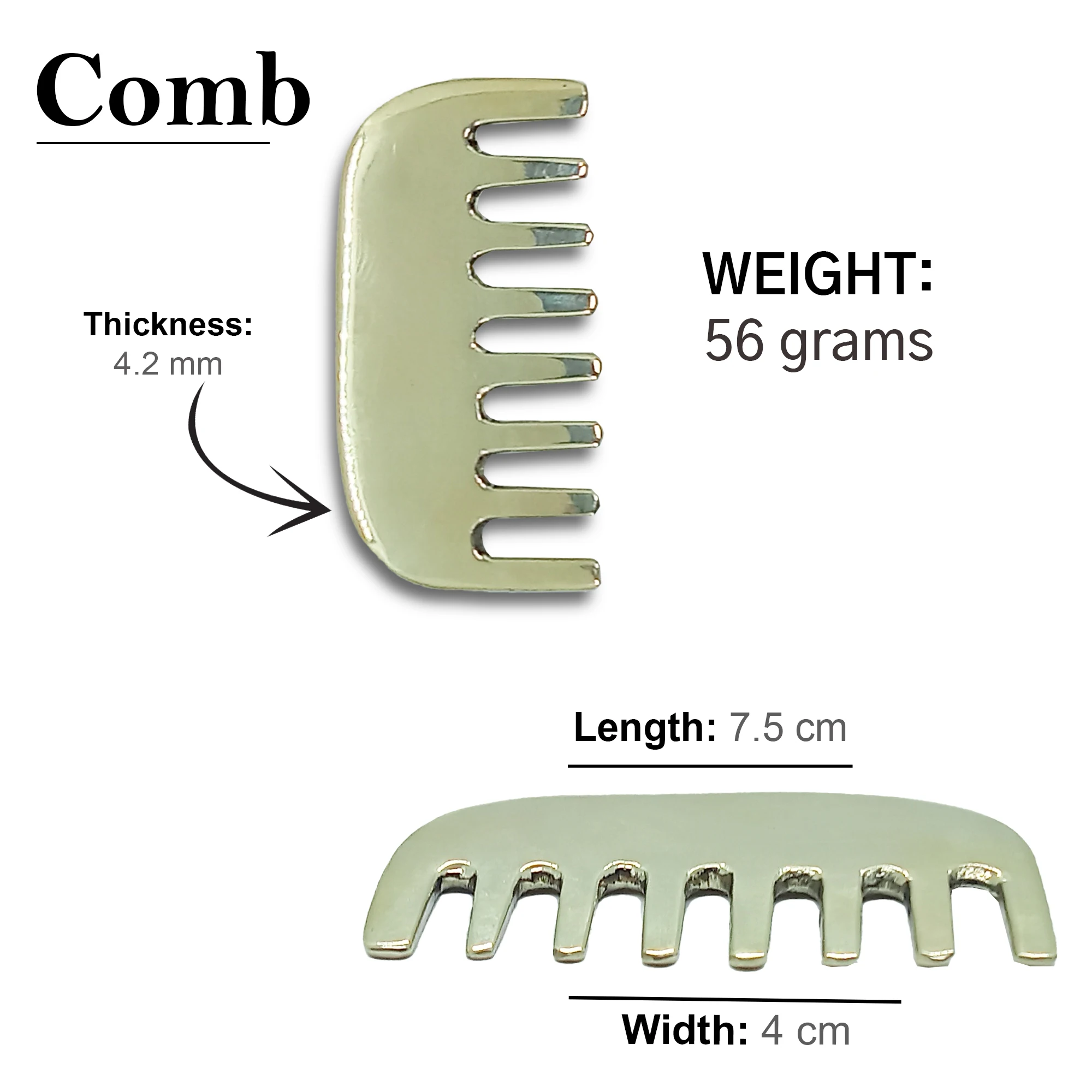 TCM Kansa Steel & PC Massage Comb for Men and Women Anti-Dandruff Anti-Lice Hair Growth Styling and Detangling At Home