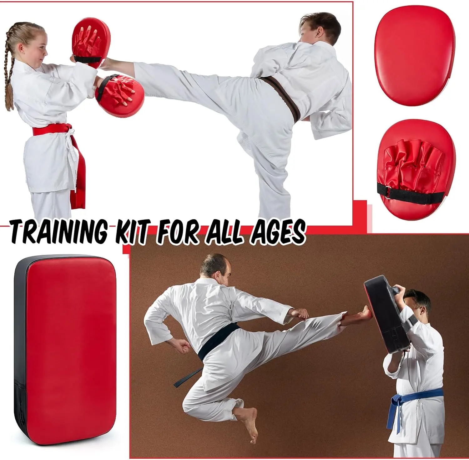 Martial Art Kicking Pad PU Leather Boxing Focus Pad Target Punching Paddles Kickboxing Shield Karate Sparring Training Equipment