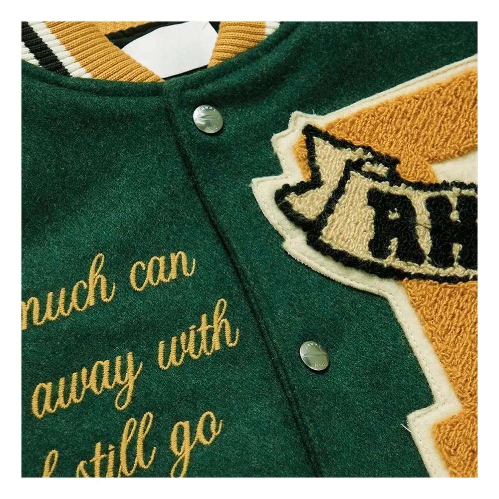 Custom Wool Letterman Bomber Baseball Varsity Jacket for Man Leather Sleeve Chain Chenille Embroidery baseball  varsity jacket
