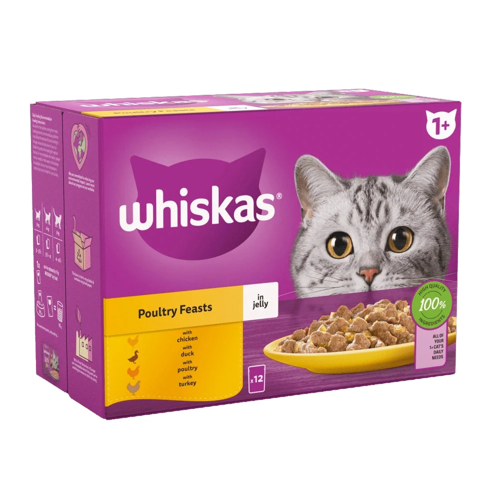 Cat Food For Sale WHISKAS Pure Delight JUNIOR POULTRY WET KITTEN FOOD 4x85g