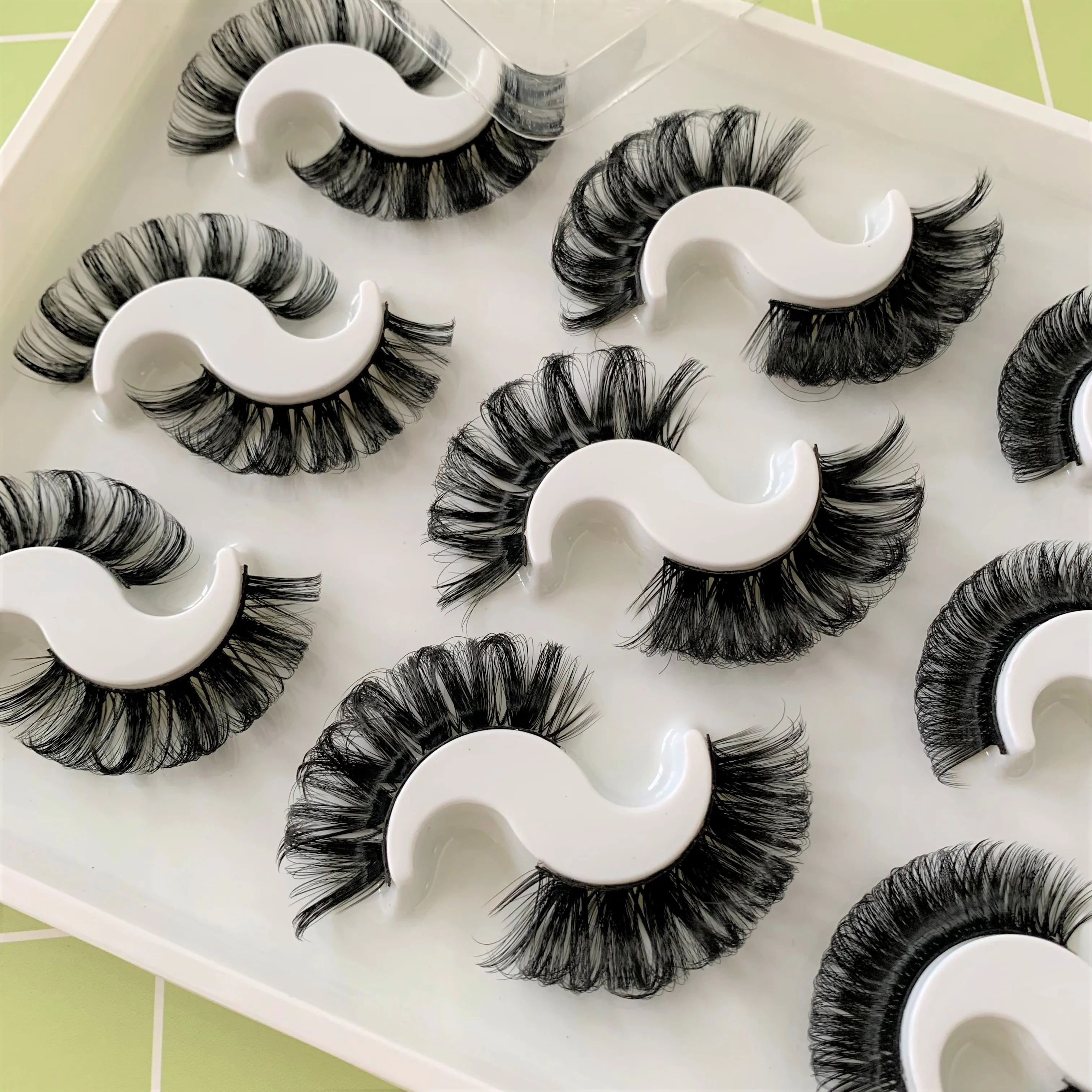 false eyelashes faux mink lashes customized 15mm 20mm D curl Russian strip eyelashes lashes 3d faux mink cat eye lashes