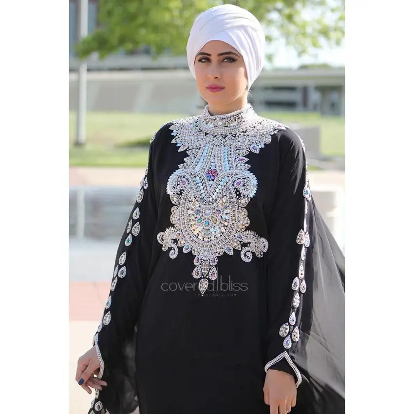 2024 New Design Kaftan Colored Caftan Muslim Traditional Caftan Stone Beads Work Hand Work Kaftan Moroccan Muslim Dresses