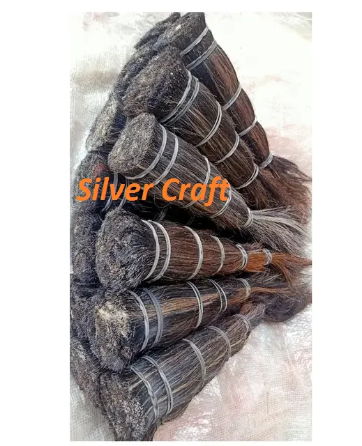 Top Indian Natural Buffalo tail hair/Buffalo and Cow natural tail hair/real animal tail hairs from India by Silver Craft