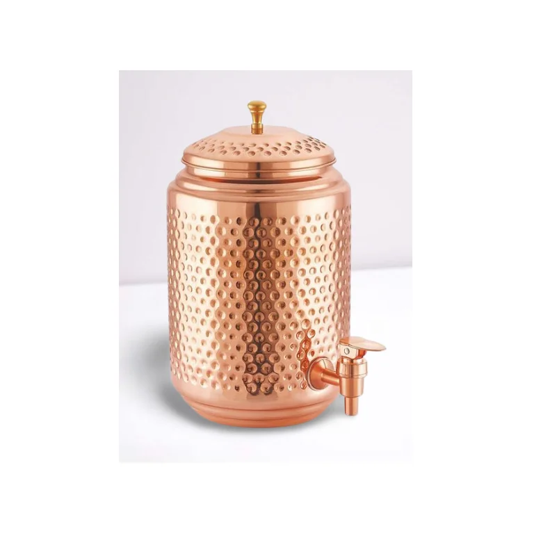 Top seller Custom Copper Water Cooler Handmade Hammered Water Cooler Made of Pure Copper Dispenser from Indian wholesaler