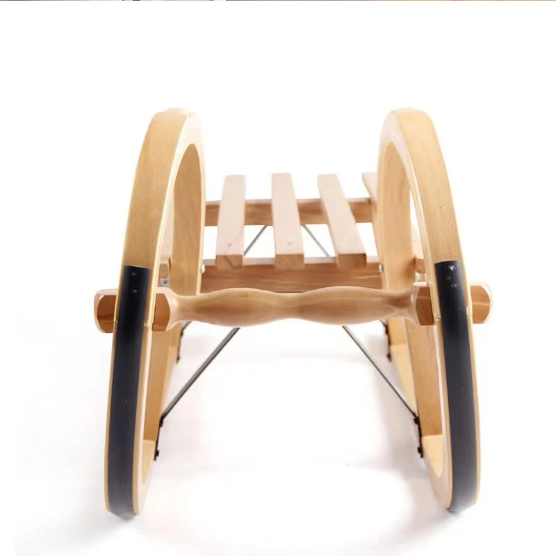 Factory directly steering bar ice skating car wooden pull sled steering slider