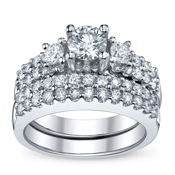 Couples Ring Jewelry Loose Diamonds Simple 10/14/18K Real Gold Band For Man Women Engagement Wedding Rings Couple Set