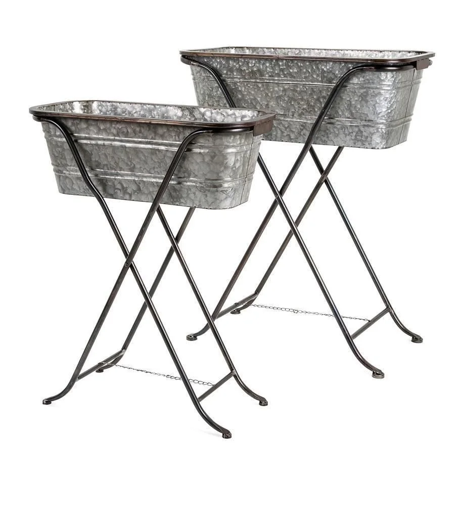 Garden Galvanized plant pot Hanging Garden bucket tin box Iron pots Flower metal Planter with Handles a