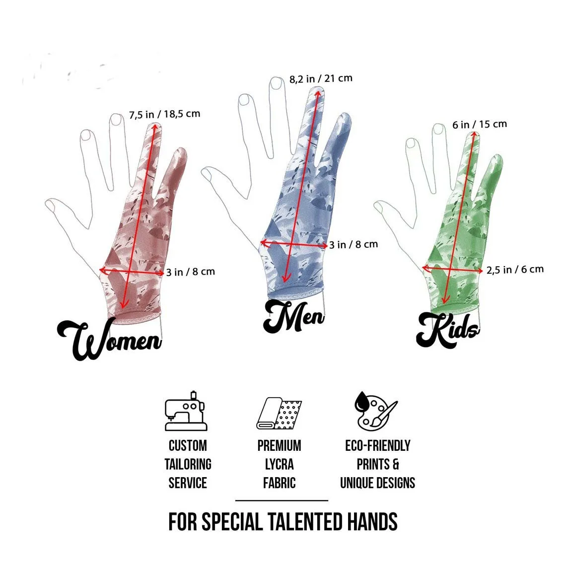 Drawing Glove Double Layer Artist Glove for Drawing Tablet iPad Digital Art Palm Rejection Glove Good for Left and Right Hand