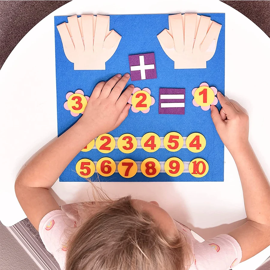 preschool math teaching aids Children Early Education Toys Felt Board Finger Numbers Counting Toy