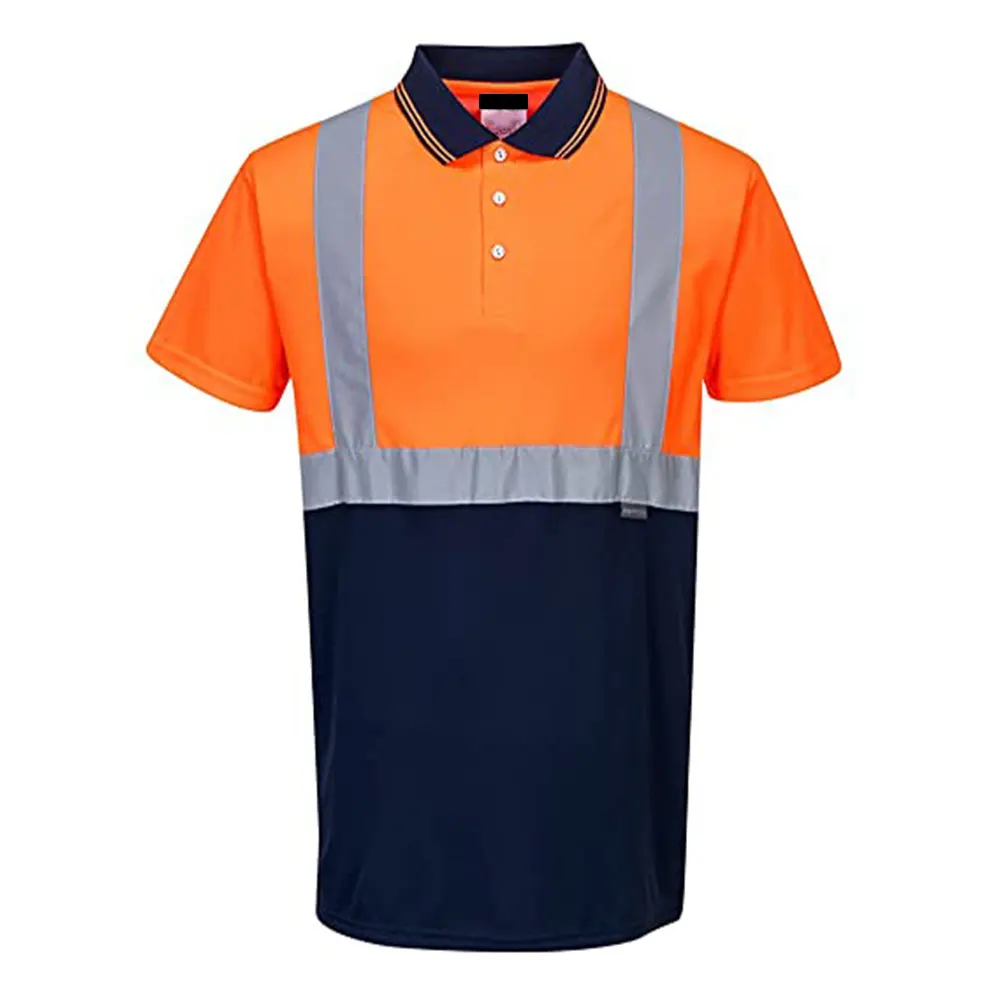 Hi Vis Reflective Short Sleeve T-Shirt Customized Construction Polo Shirts for Men High Visibility Safety Uniform Workwear