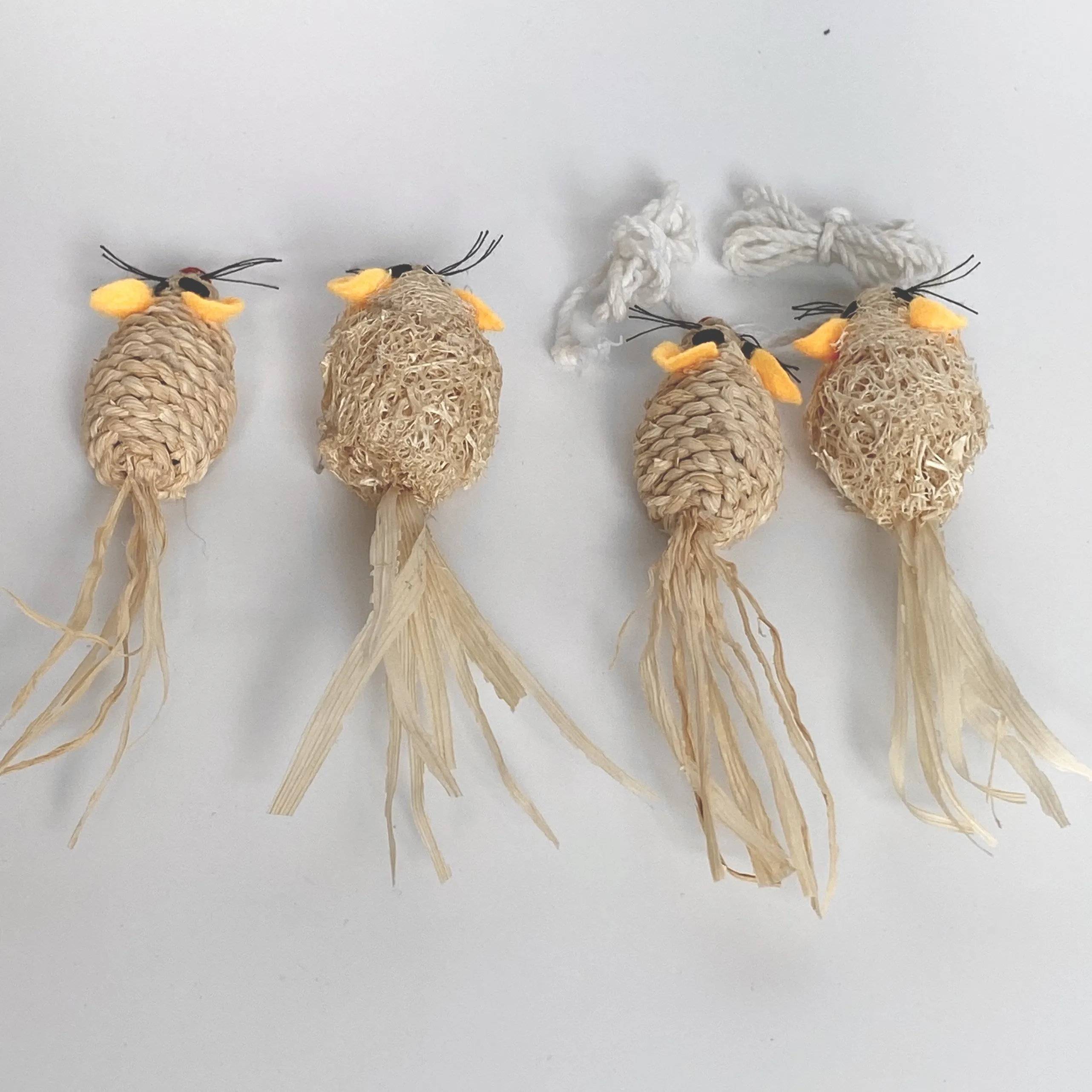 WINVN Cheap Price Mouse Shape Loofah Pet Toys for Cat Playing Chewing with Multi Size High Quality from Vienam Supplier