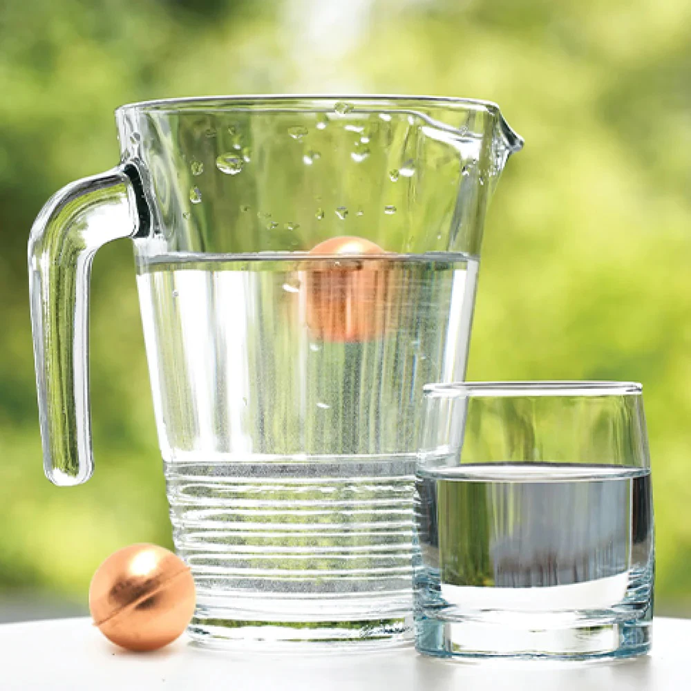 High Quality Traditional Ayurvedic Copper Water Ball Daily Wellness from Indian Factory Purifies Drinking Water Health Benefits