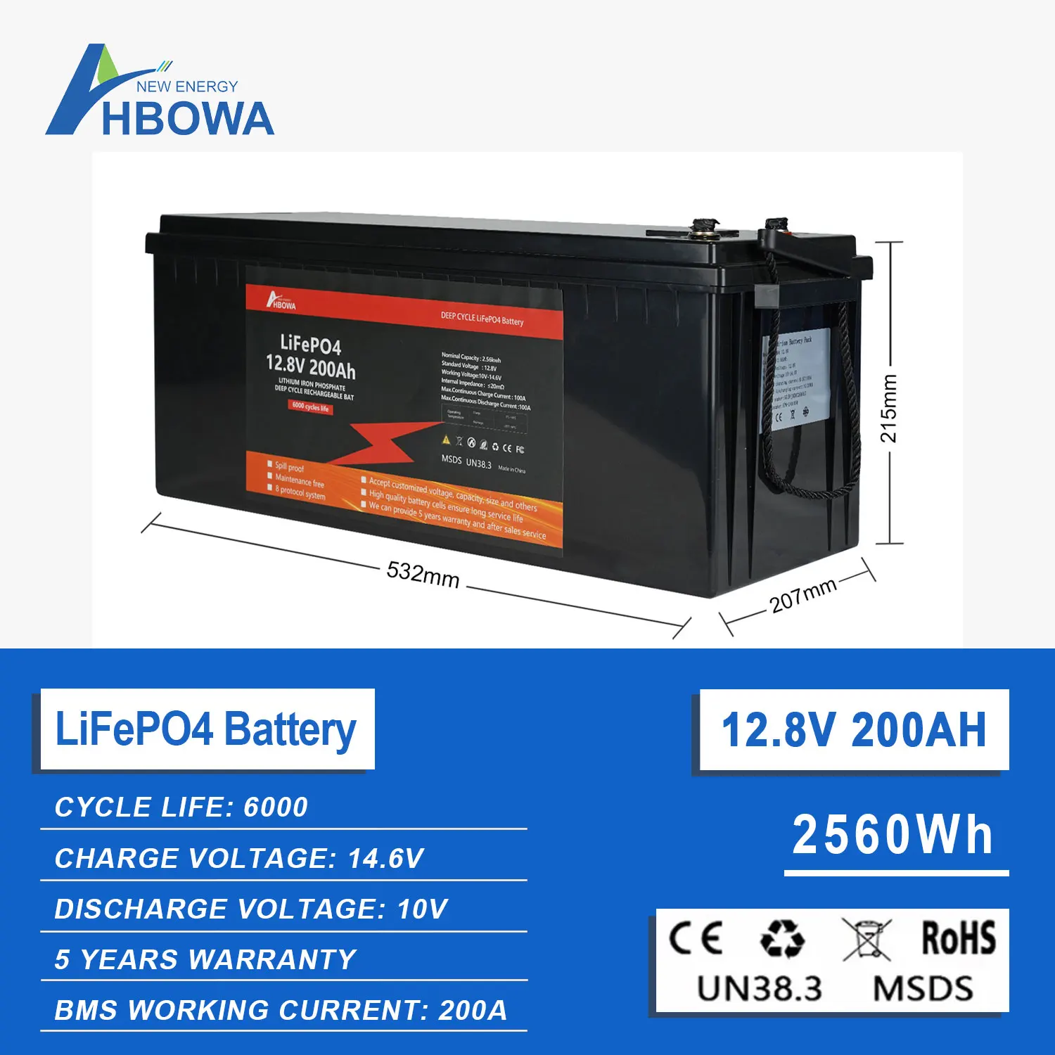 Customized 12V 24V LiFePO4 Battery 12 Volt 24 V 50ah 100ah 150ah 200ah 250ah 300ah 400ah Lithium Ion Battery Pack for RV Solar
