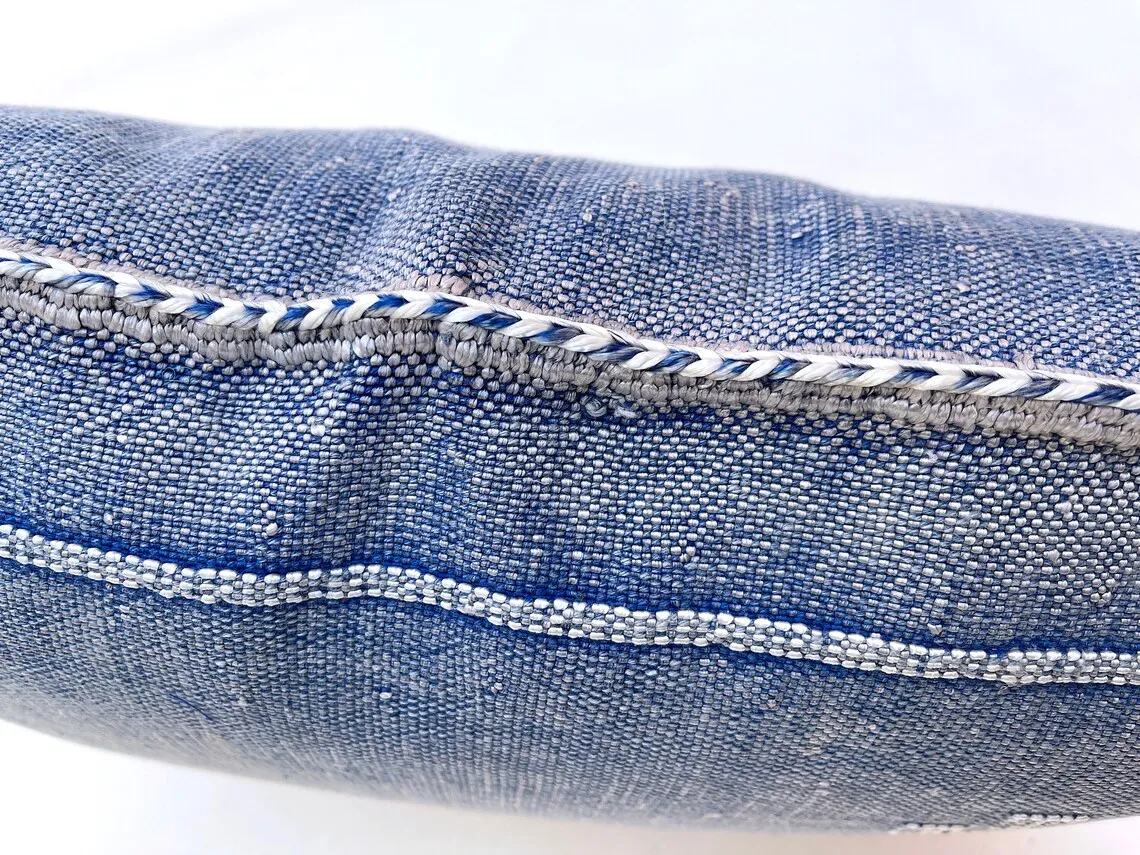 48 x 48 cm Blue Silk Pillow Embroidered Cactus Decorative Throw Pillow Cover for Dressing up Your Space