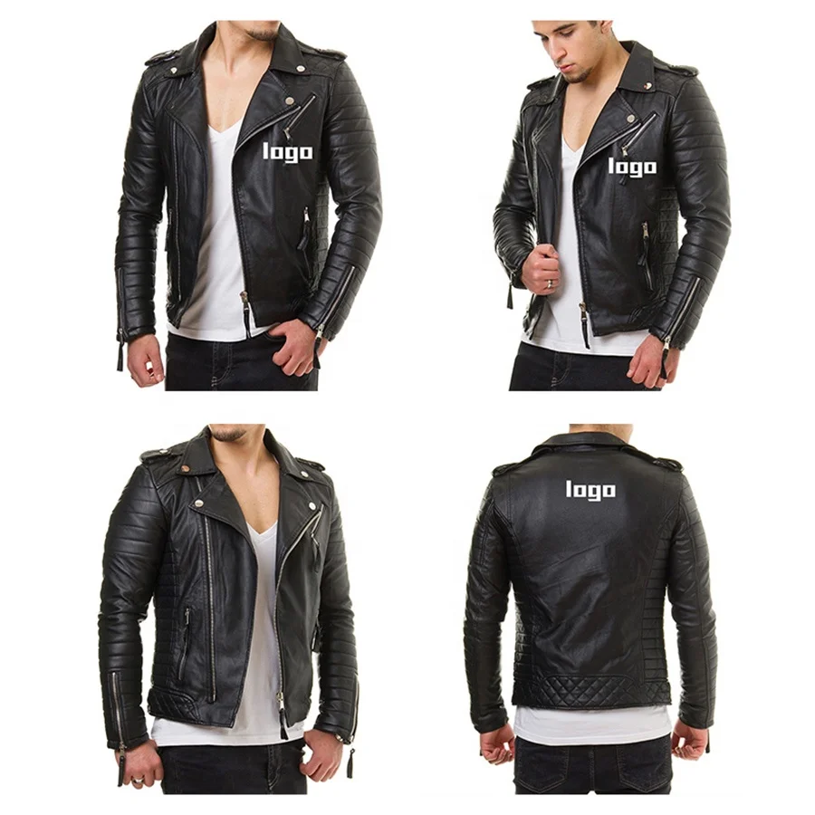 Men Leather Jacket Stylish Motorcycle Slim Fit Biker Jacket Men Leather Jackets