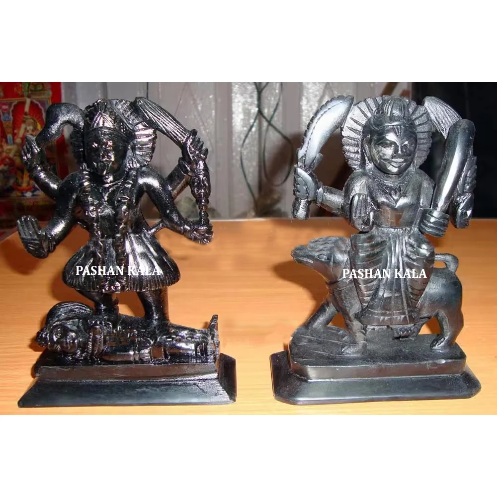 Goddess Durga And Kali Maa Black Marble Statue Mata Rani Kalka Ji Spiritual Idols For Home Hindu Worship Decorative Showpiece