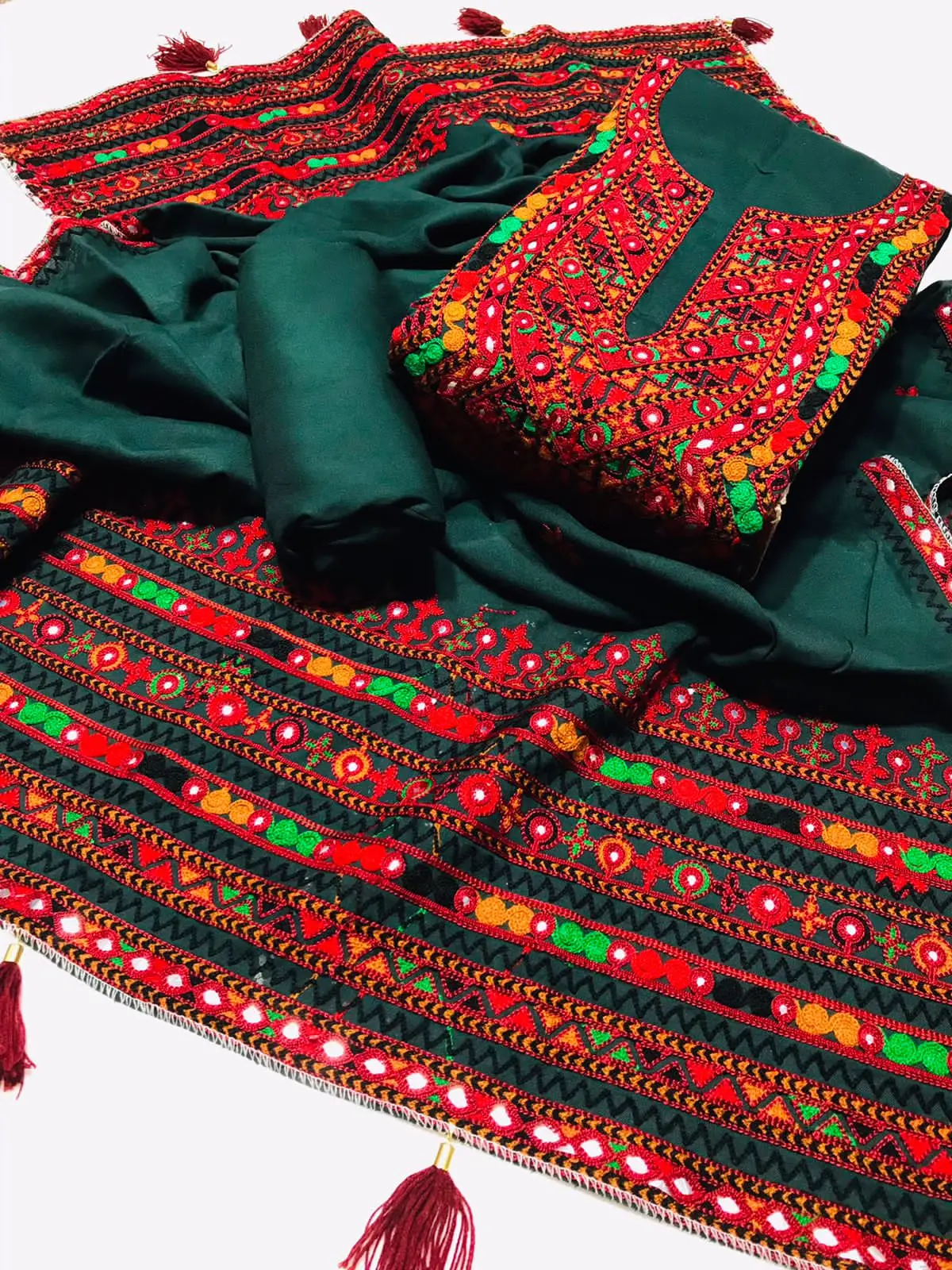 unstitched suit fabric embroidered punjabi dresses