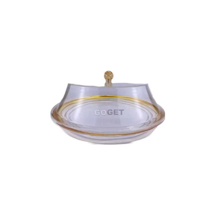 Versatile Clear Acrylic Serving Tray: Round Multipurpose Tray with Lid Cover