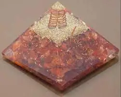 Latest Selling Red Carnelian Orgone Pyramid With Clear Quartz Pencil Point for emf wholesaler and manufacture of orgone product