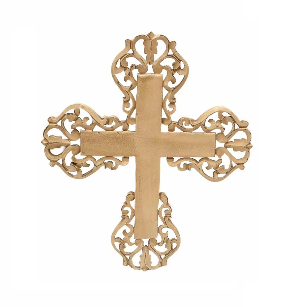Customized Crucifix Wall Cross with Serenity Prayer natural mango Wooden Cross Rustic Decor for Home decorative Wood Cross