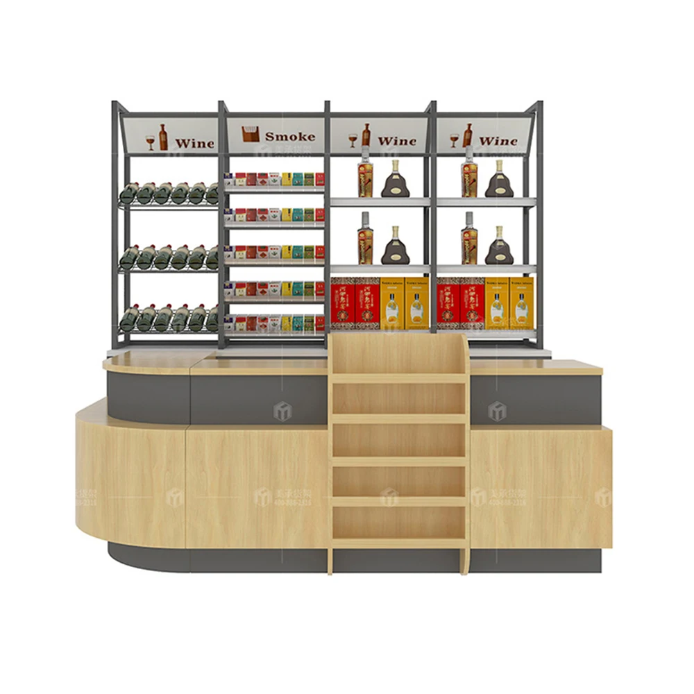 Meicheng Hot Selling Wood Cash Register Wooden Retail Shop Grocery Store Cashier Counters