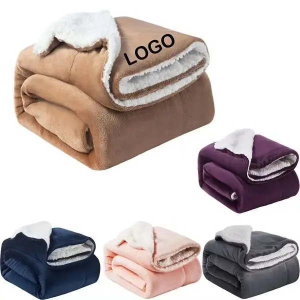 Double-Sided Super Soft Luxurious Plush Blanket Thick and Warm Fluffy Throw Sherpa Fleece Throw Blanket  for Bed and Couch