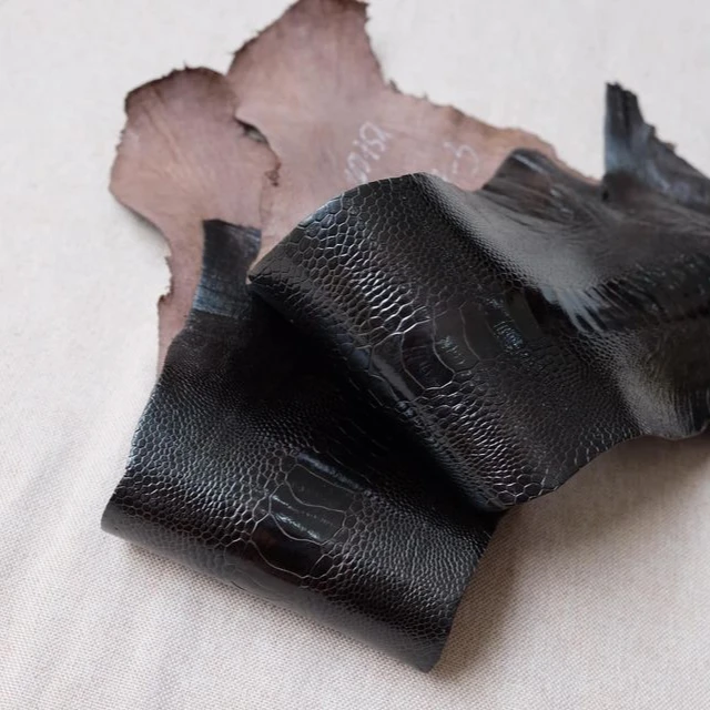 Wholesale Real Ostrich Leather Price from Factory Real Leather Tanned Finished Leather