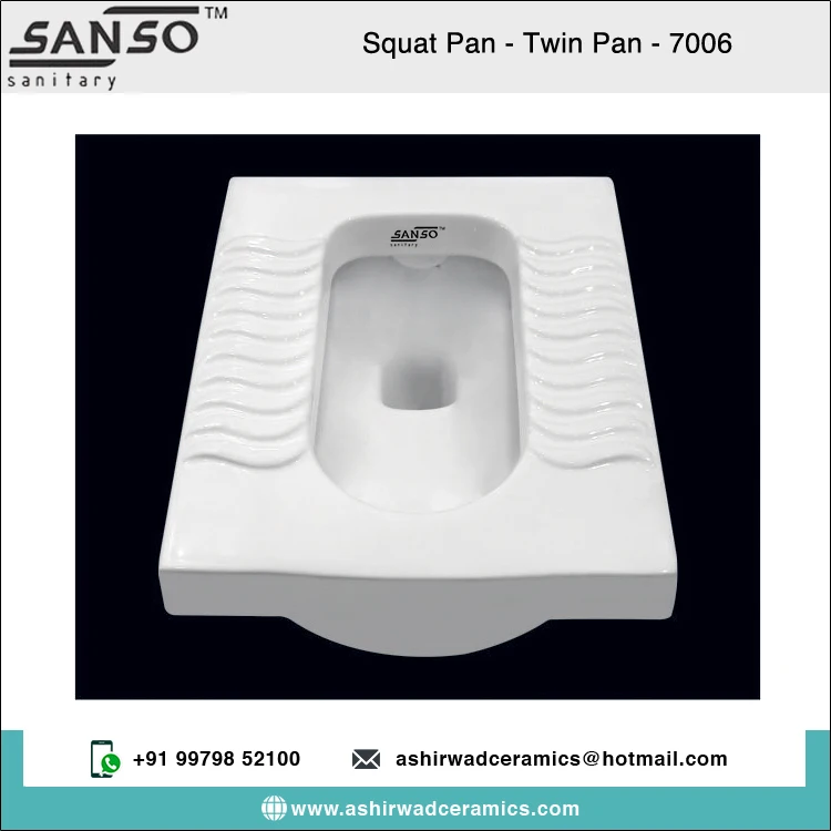 Premium Grade 100% Ceramic Material White Indian Style Squat Pan Toilet for Bulk Purchasers at Affordable Market Price