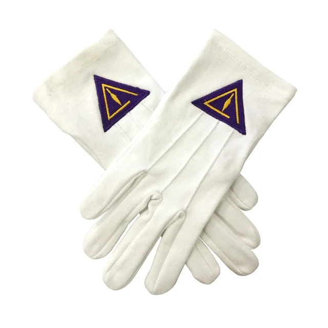 OEM Custom Masonic Regalia Soft Cotton Nylon White Gloves For Parade