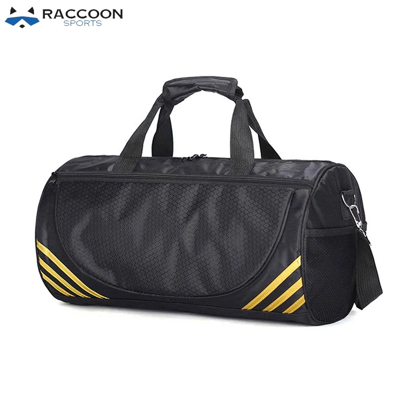 2022 Eco-friendly New Design 600D Polyester Gym Sports Travel Duffel Bags With Pockets By Raccoon Sports