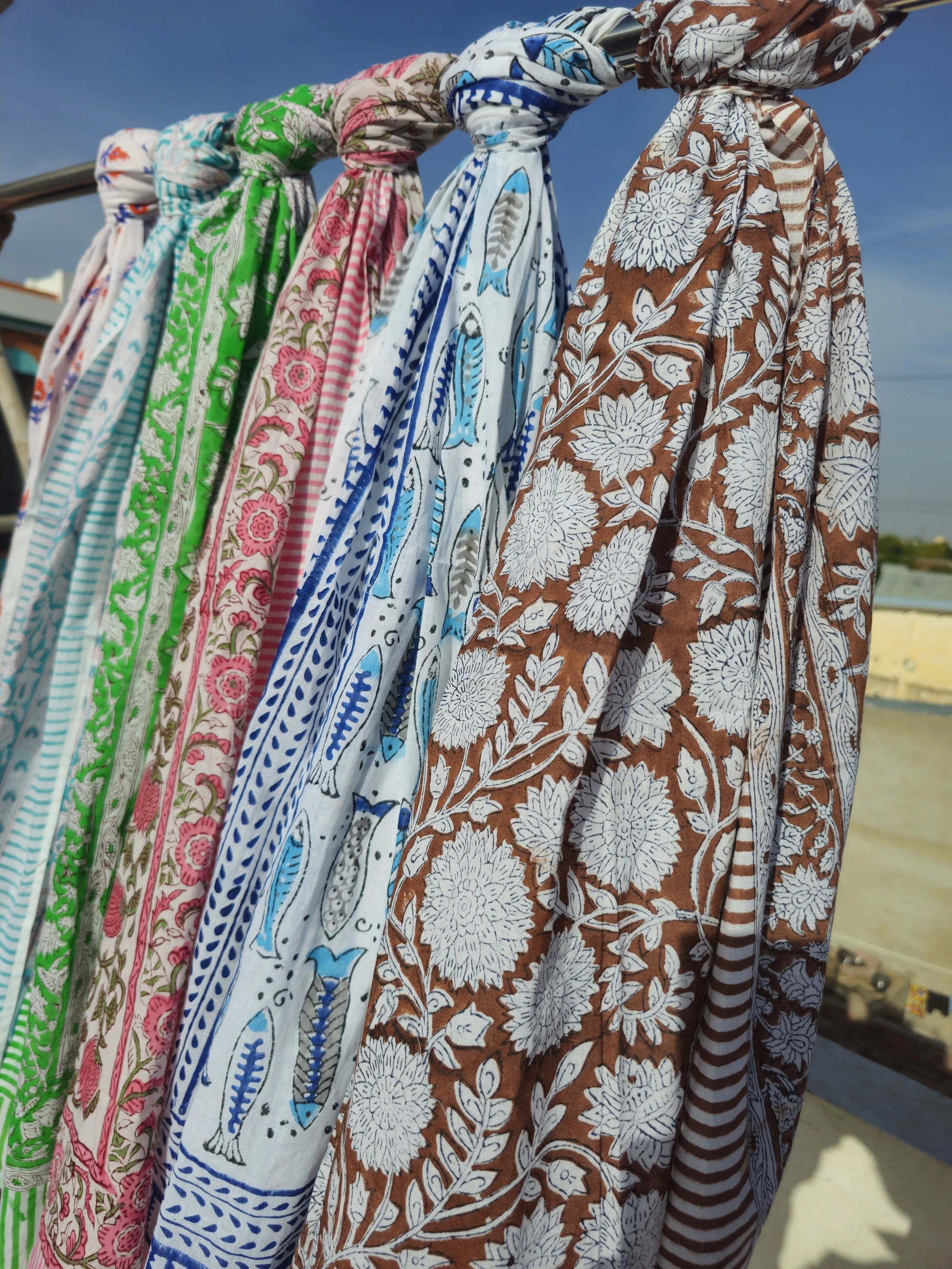 Hand Block Print Scarves Indian Cotton Sarong Decorative Handmade Cotton Beach Pareo Printed Sarong Swim Wear Wholesale Sarongs