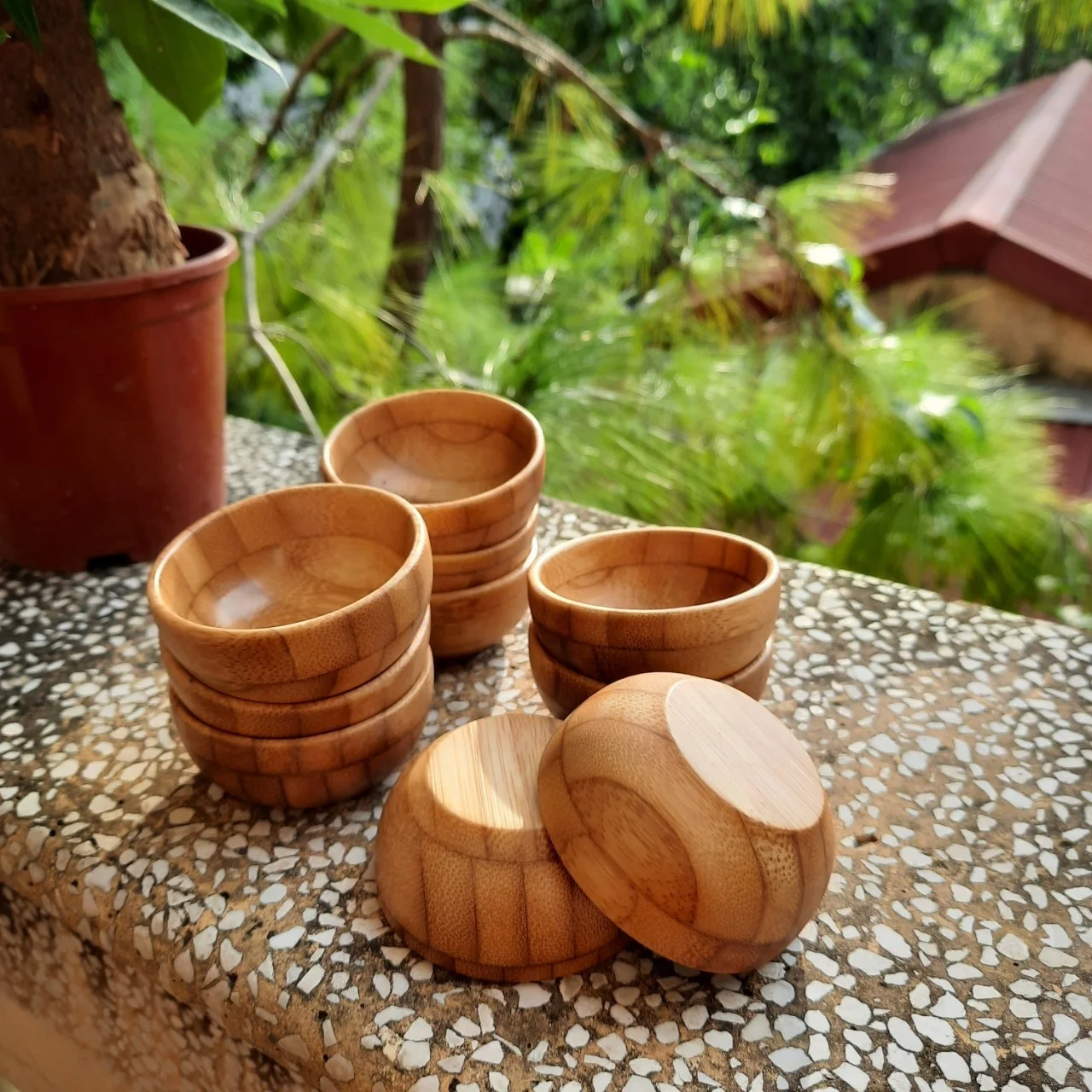 High Quality Organic Cosmetic Mixing Bowl Mini Small BAMBOO BOWL set Made in Vietnam for Face sustainable eco friendly products