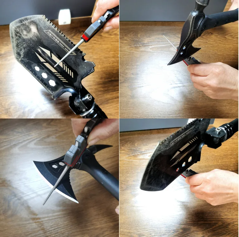 6-In-1 Knife Sharpener & Survival Tools Pocket Diamond Knife Sharpening Rod MultiPpurpose For Outdoor