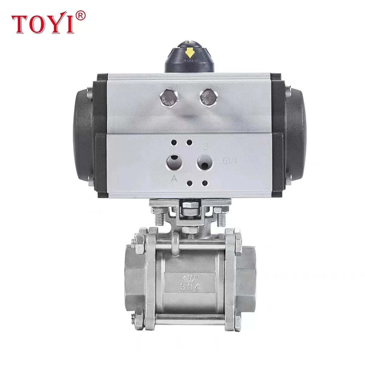 Toyi DN15-DN100 Pneumatic Actuator 2in Ball Valve Stainless Steel OEM ODM Customizable Control Structure for Water Media
