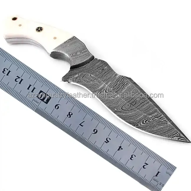 Custom handmade Damascus Hunting knife with leather sheath High quality best for sale hunting knifes