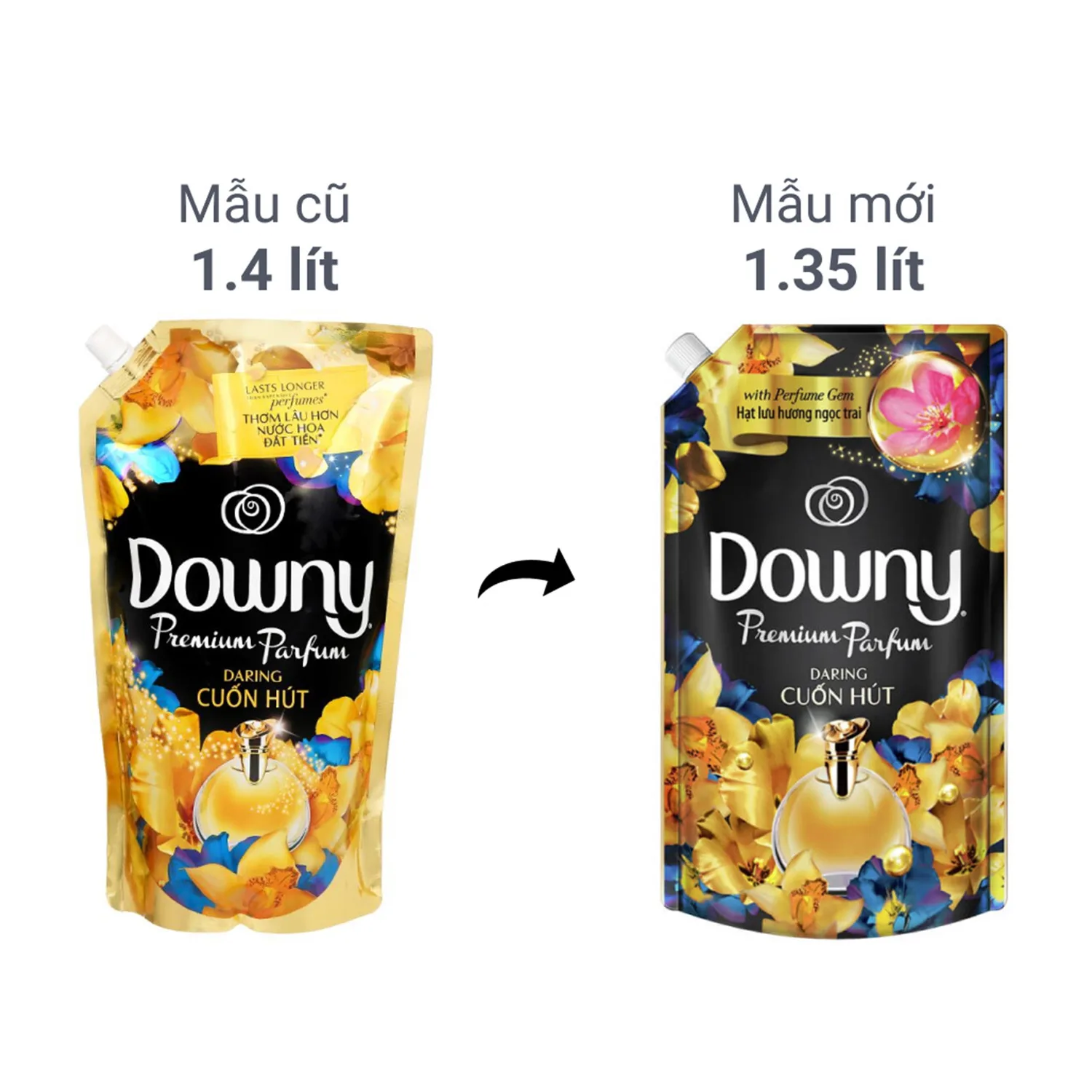 Household Chemicals Dow-ny fabric conditioner softener 1.35L (Daring) -Odor booster liquid after washing-Laundry Fabric Softener