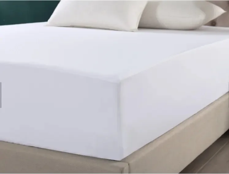 Bed Protection Pad Skin Care 100% Polyester Knitted Plain Flame Retardant All-Season Waterproof Mattress Cover