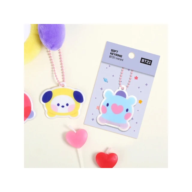 BTS BT21 minini Character Soft Keyrings Keychain  Soft Handy Fancy Trendy Fashion Practical kpop Goods Bag Custom Ring Metal