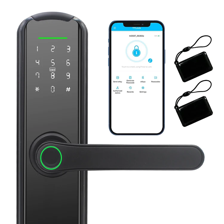 Navicat Tuya WIFI Fingerprint App Keyless Waterproof Voice Guide Sliding Digital Smart Lock For Home Hotel