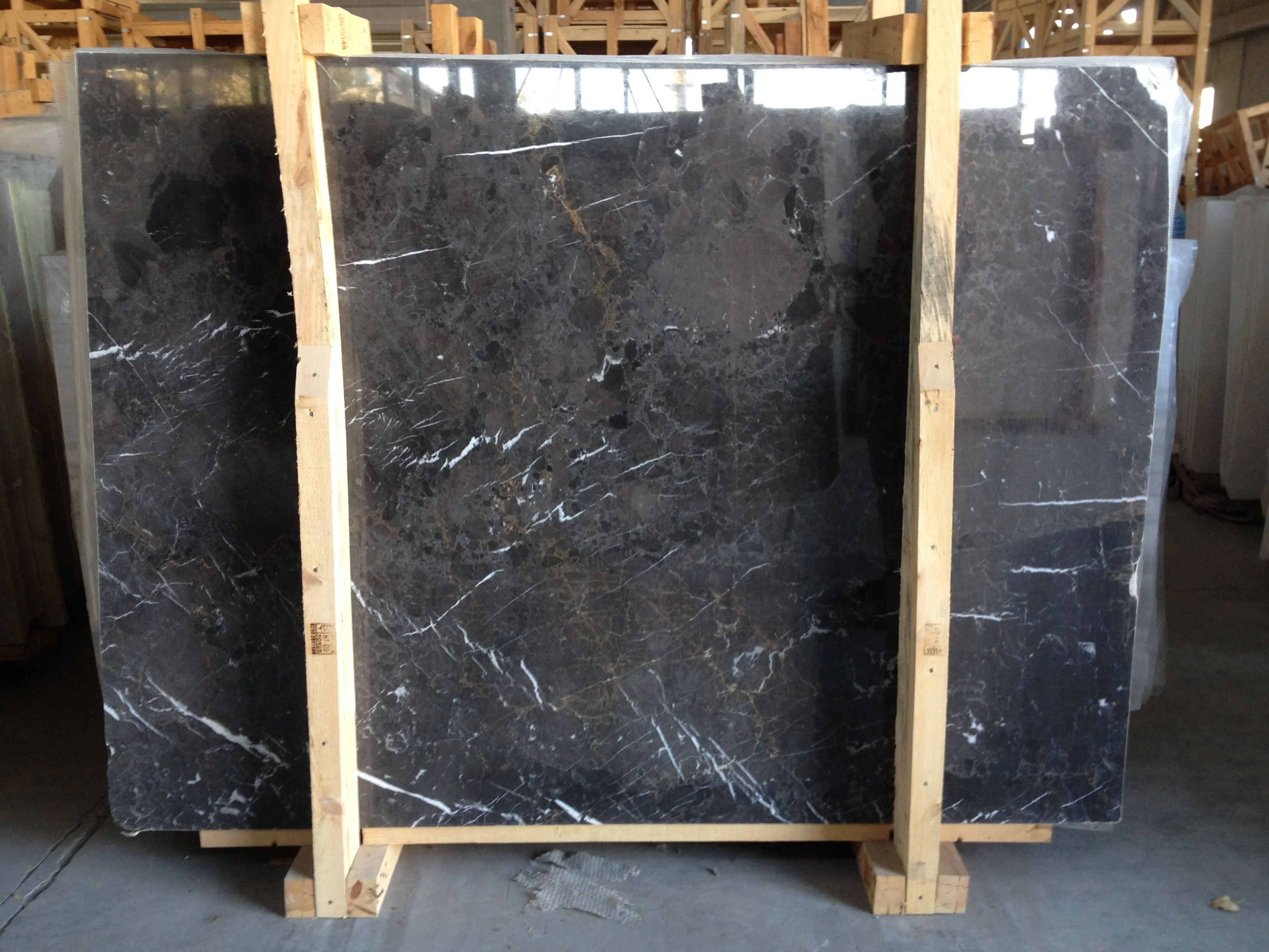 2024 Nero Marquina Black Marble 2cm Slab Polished Honed Matt Natural Stone With Snow White Veins Made in Turkey Direct Sales