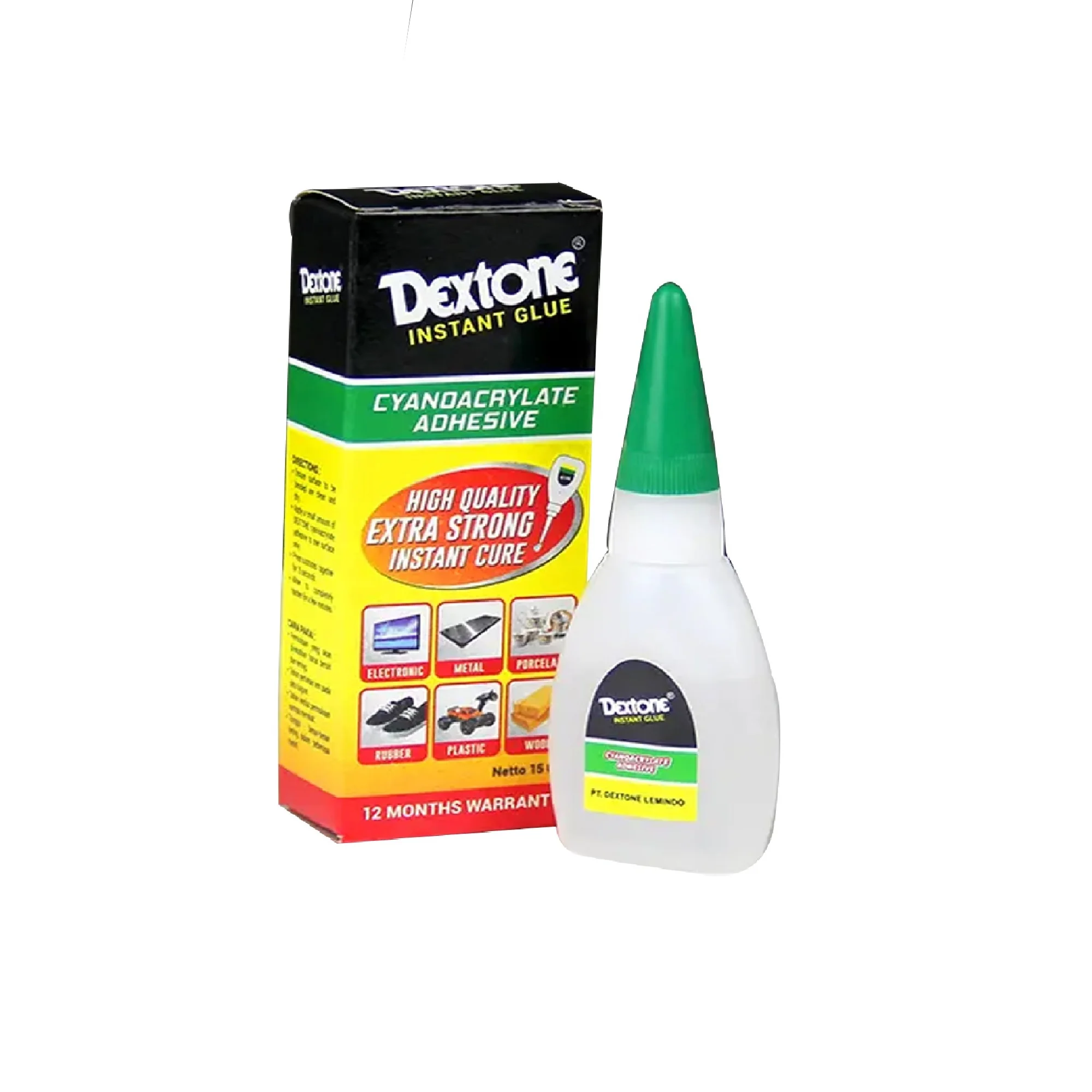Low Price Wholesale Waterproof High Temperature DEXTONE Instant Glue 15gr Cyanoacrylate Adhesive Super Strong From Indonesia
