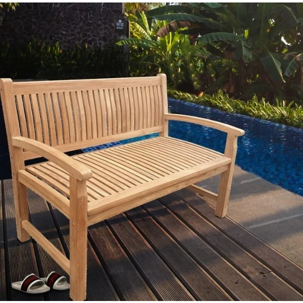 Teak Bench Garden El Mar 120 Cm - solid wood Outdoor furniture Manufacture from Indonesia with No minimum order