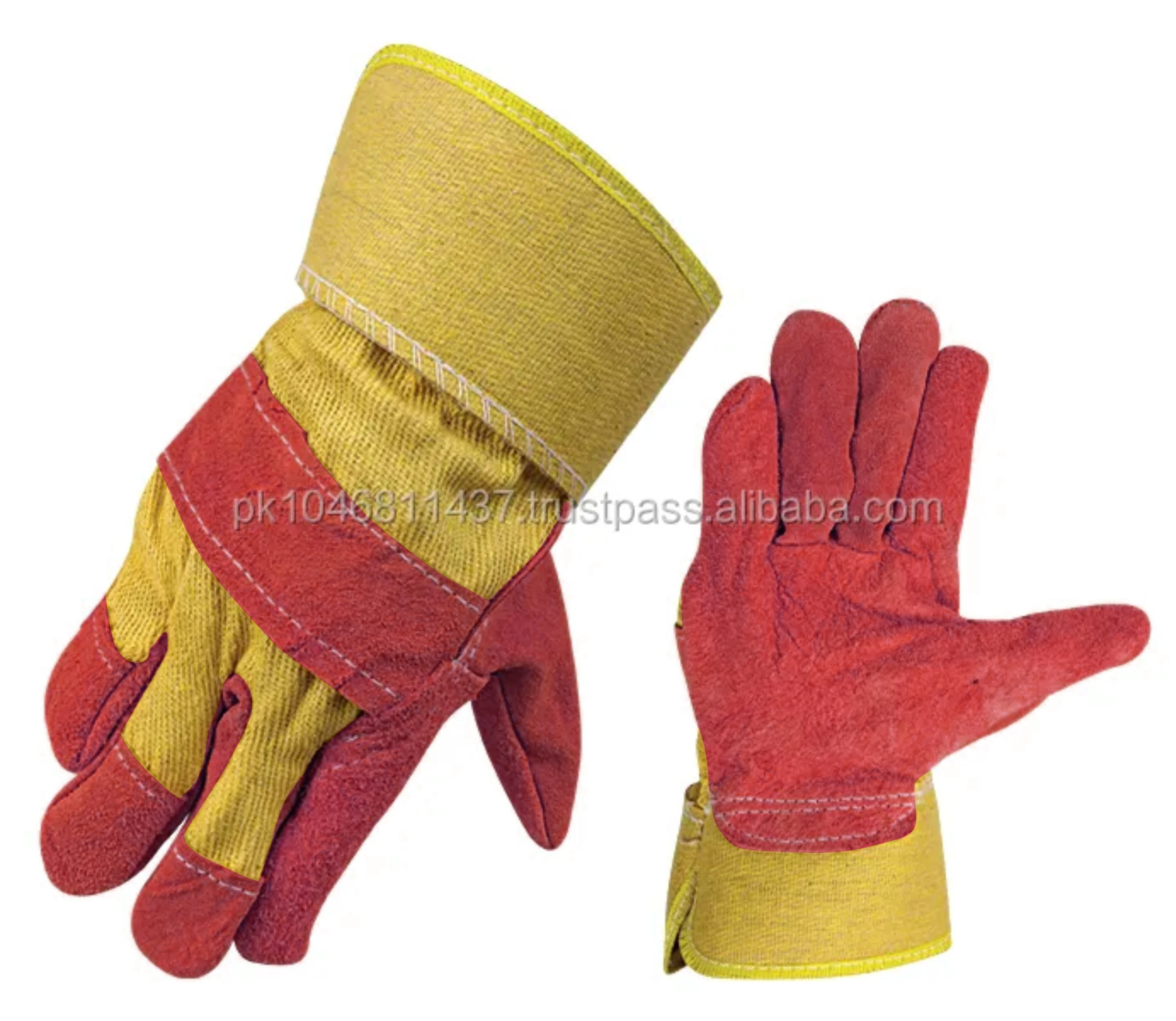 Long Lasting Cowhide Split Leather Gloves Comfortable Heavy Duty Work Safety Gloves with Garden Protection Soft Working Gloves
