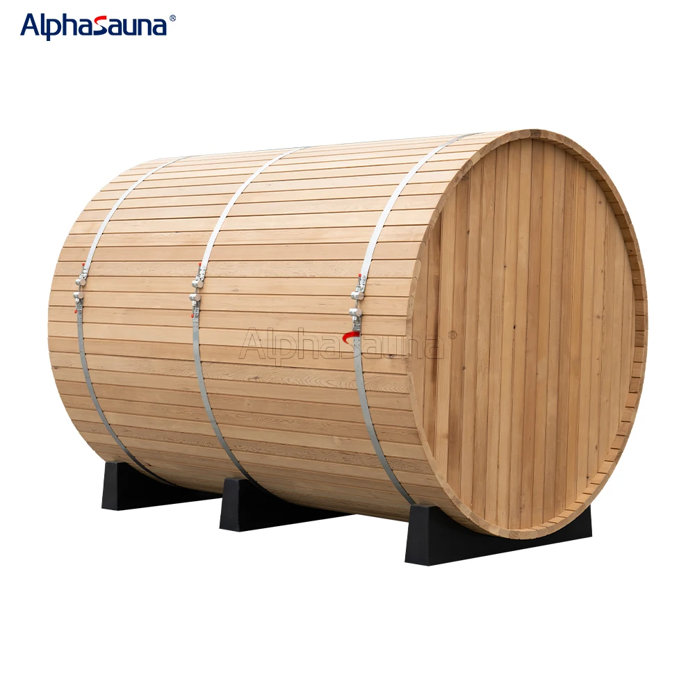 Hemlock Wood Large Barrel Outdoor Sauna Room 8 People