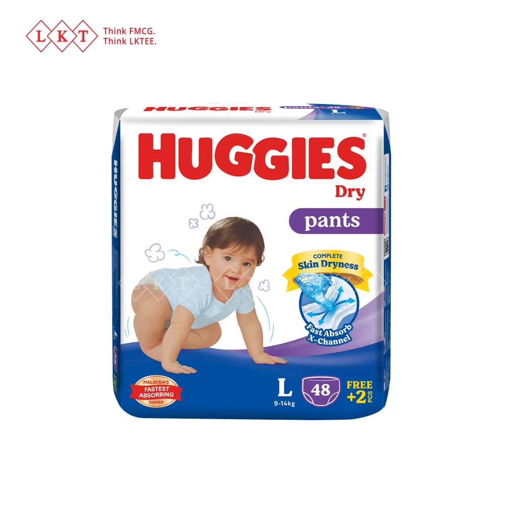 Huggies Baby Diapers Dry Pants Diaper SJP L 50S Pampers Diapers for Babies Malaysia Direct Factory Wholesale Export