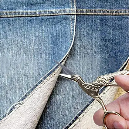 Gold Plated Stork Shaped Embroidery Scissors Stainless Steel Sewing Scissors with Sharp Crane Design Tip Scissors