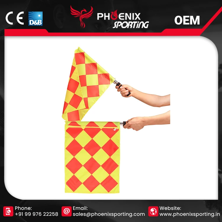 Referee Flag Linesman Flag Waterproof Sport Referee Flag with Storage Bag for Sports Match Soccer Football Hockey 2PCS