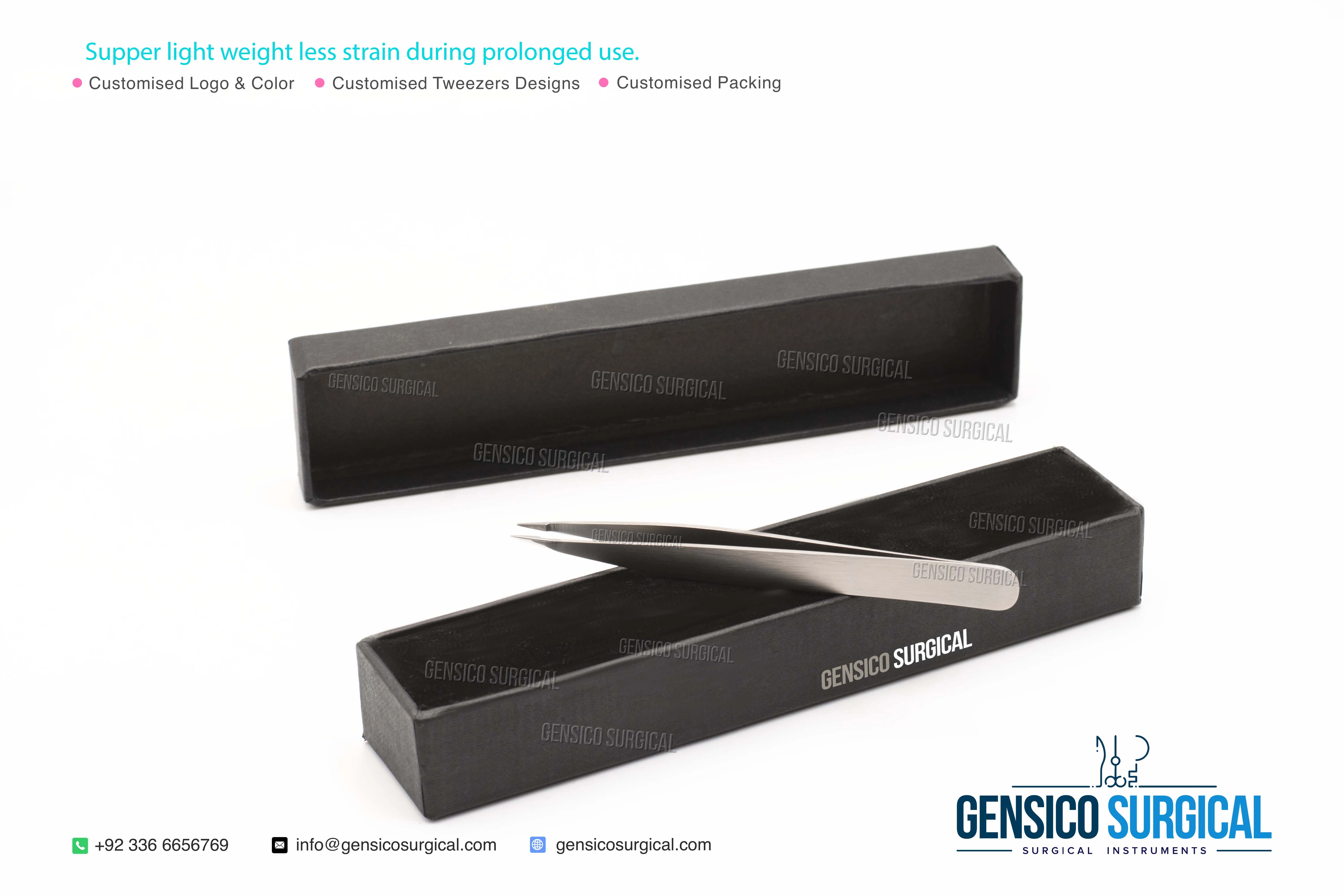 Custom Packing Custom Logo , Printed, Designs Eyelash Tweezers With Pointed Tip Sustainable Private Label Comes With Box