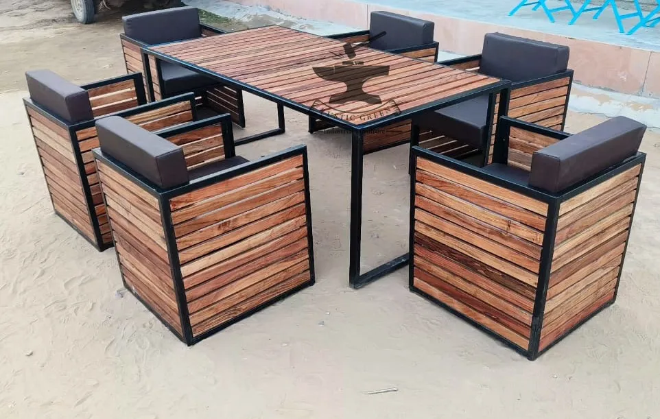 Cheap rectangular solid wood slab outdoor dining furniture chairs cafe wooden table top for de restaurant