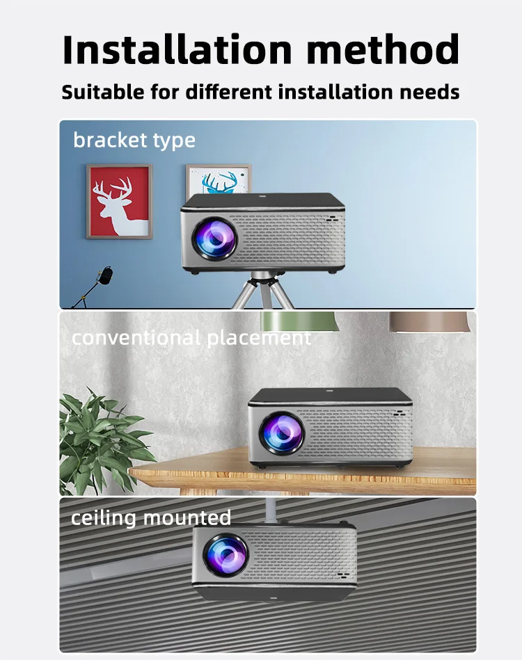 Best Selling Factory Direct Price Native 1080P 4K LCD LED Projectors WIFI Home Theater Cinema 500 ANSI Lumens Support 4K